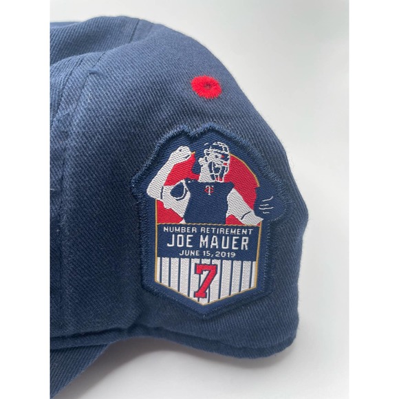 Minnesota Twins Hat Joe Mauer Retirement Blue Red Strapback MLB Cap - Picture 6 of 7